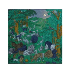 Tomfoolery Square 100 Reve Printed Scarf Forest Outlet