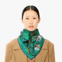 Tomfoolery Square 100 Reve Printed Scarf Forest Outlet