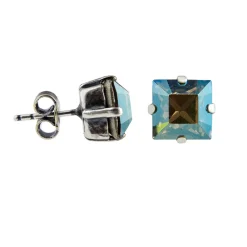 Tomfoolery Square Crystal Stud Earrings New