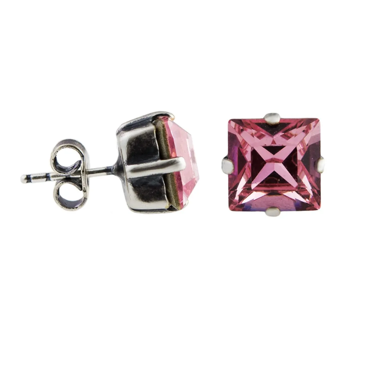 Tomfoolery Square Crystal Stud Earrings New