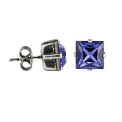 Tomfoolery Square Crystal Stud Earrings New