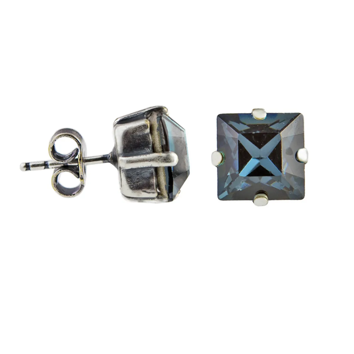 Tomfoolery Square Crystal Stud Earrings New