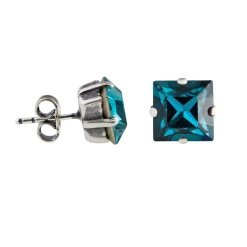 Tomfoolery Square Crystal Stud Earrings New