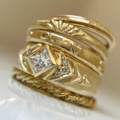 Tomfoolery Square Diamond Reflections Ring Discount