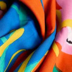 Tomfoolery Square Flower Scarf Orange Multi Sale