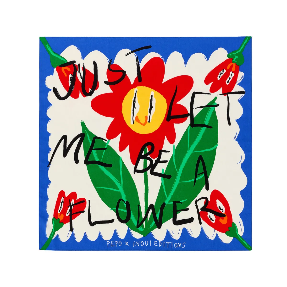 Tomfoolery Square Flower Scarf White Multi Best