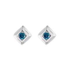 Tomfoolery Square Gem Studs Silver Sale