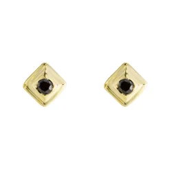 Tomfoolery Square Gold Plated Gem Studs Discount