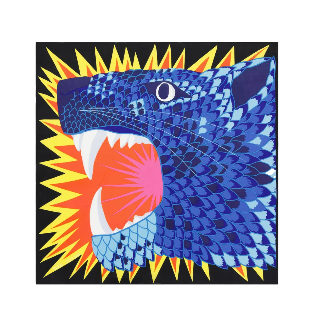 Tomfoolery Square Neofelis Tiger Scarf Blue Discount