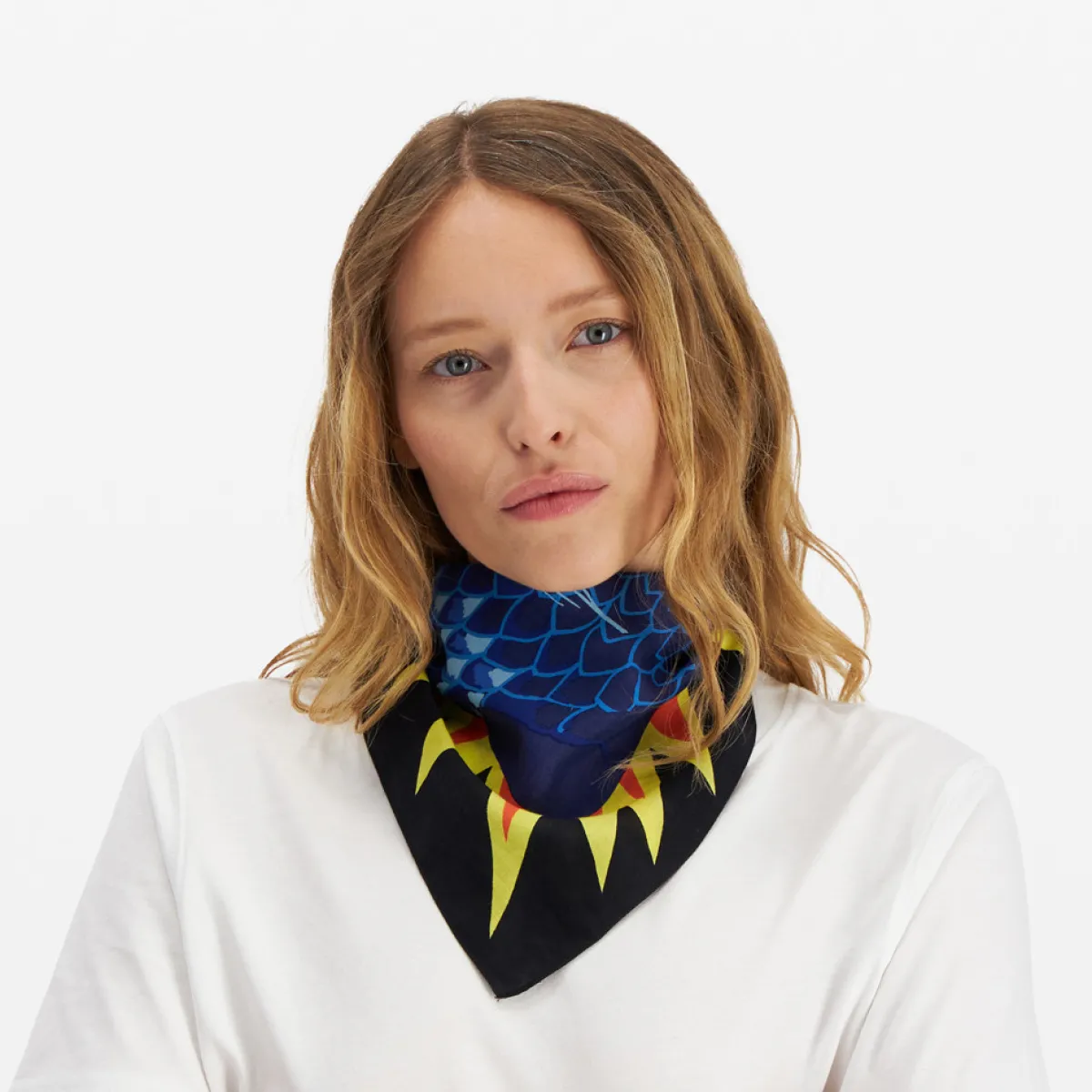 Tomfoolery Square Neofelis Tiger Scarf Blue Discount