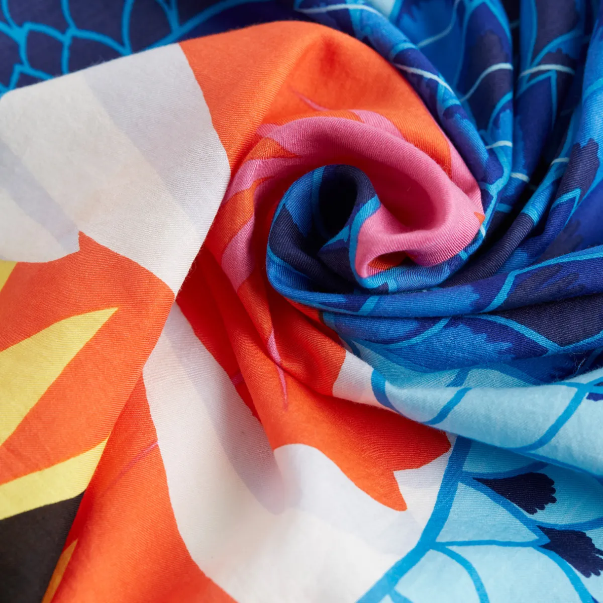 Tomfoolery Square Neofelis Tiger Scarf Blue Discount