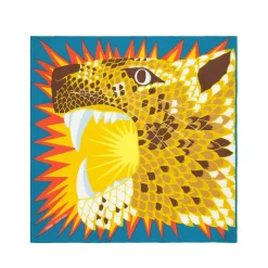 Tomfoolery Square Neofelis Tiger Scarf Yellow Hot