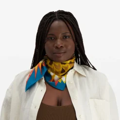 Tomfoolery Square Neofelis Tiger Scarf Yellow Hot