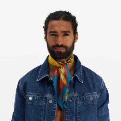 Tomfoolery Square Neofelis Tiger Scarf Yellow Hot