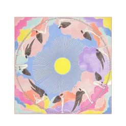 Tomfoolery Square Yoga Silk & Cotton Scarf Multi Hot