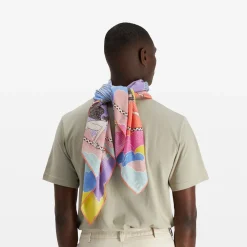 Tomfoolery Square Yoga Silk & Cotton Scarf Multi Hot