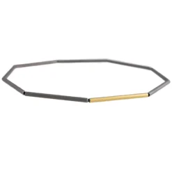 Tomfoolery Steel & Gold Geometric Bracelet New