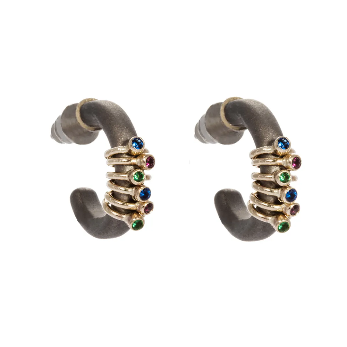 Tomfoolery Steel and 9ct Gold Hoop Earring Best