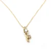 Tomfoolery Stem Of Flower Necklace with White Diamond Fashion