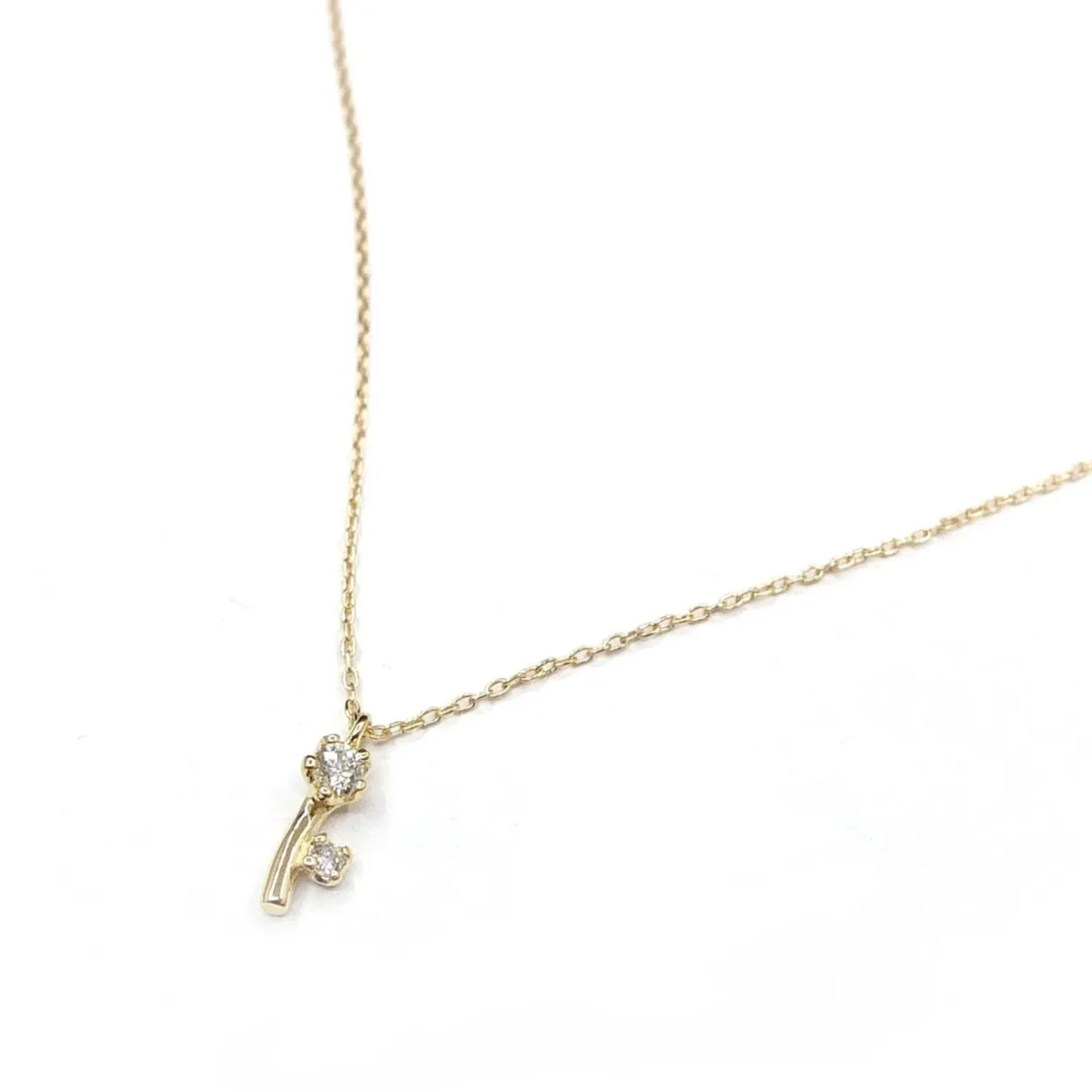 Tomfoolery Stem Of Flower Necklace with White Diamond Fashion