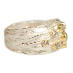 Tomfoolery Sterling Silver & Diamond Wrap Ring Outlet