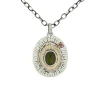 Tomfoolery Sterling Silver Green Tourmaline & Ruby Necklace New