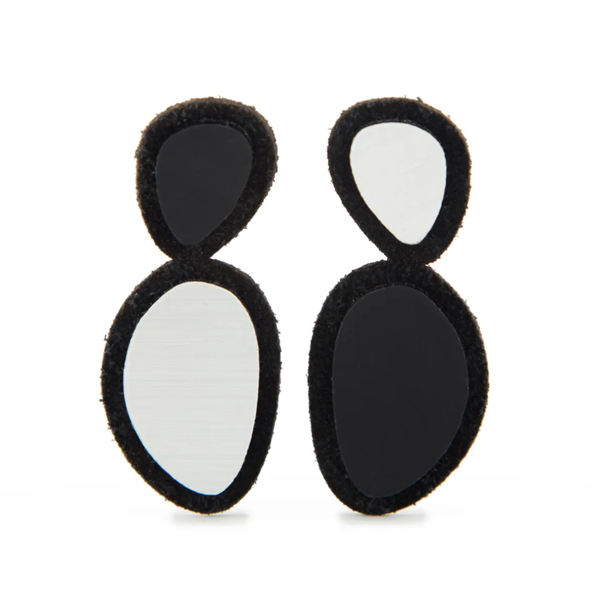 Tomfoolery Stone Earrings Silver & Black Best