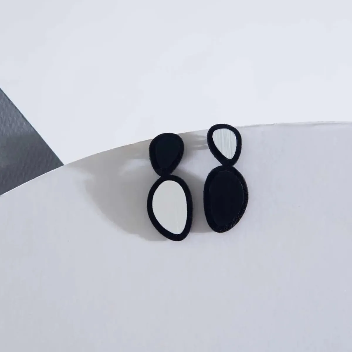 Tomfoolery Stone Earrings Silver & Black Best