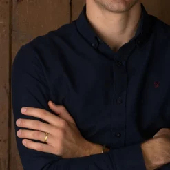 Tomfoolery Stone Slim Textured 18ct Yellow Gold Wedding Band Discount