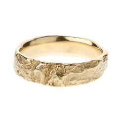 Tomfoolery Subtle Oak Ring in 14ct Yellow Gold Outlet
