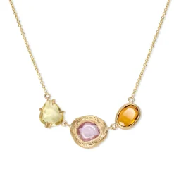 Tomfoolery Sunset Three Stone Sapphire Necklace Fashion