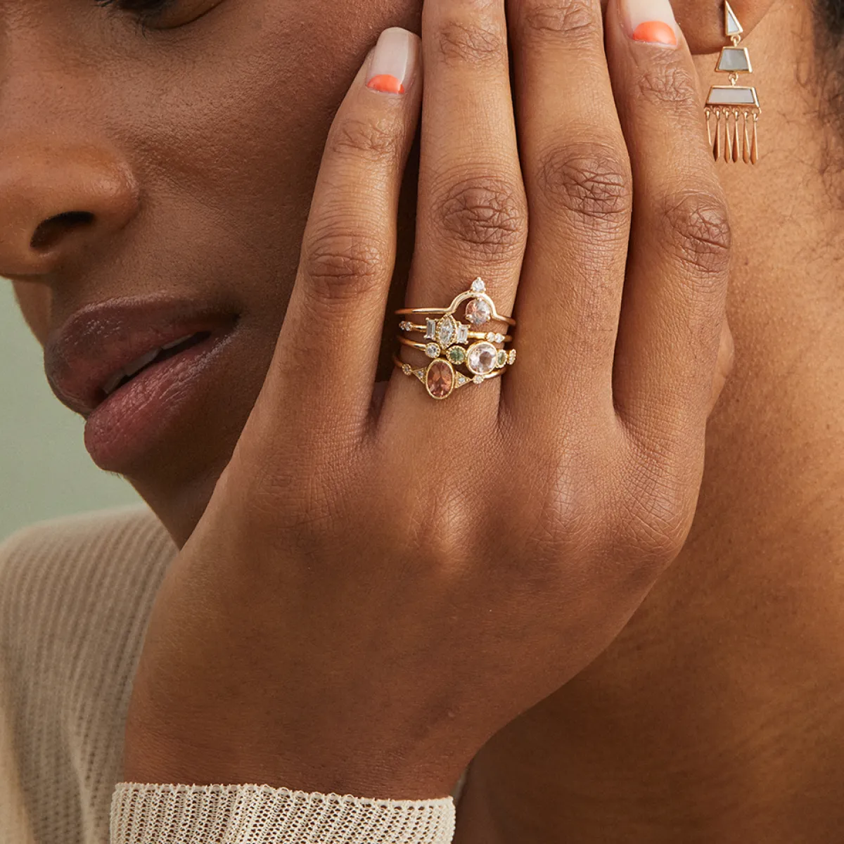 Tomfoolery Sunstone Duo Deco Ring Hot