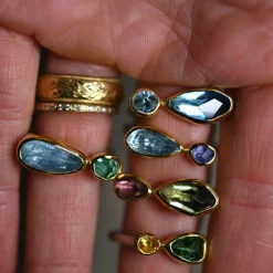 Tomfoolery Tanzanite & Aquamarine Two Stone Ring Discount