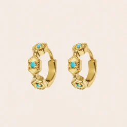 Tomfoolery Tara Turquoise Creole Hoops Best