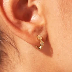 Tomfoolery Tara White Zircon Creole Hoops Best