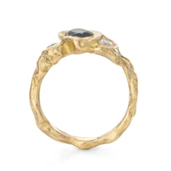 Tomfoolery Teal Bay Sapphire Adakite West Ring Fashion