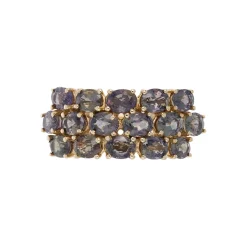 Tomfoolery Teal Colour Change Sapphire Triple Row Ring Outlet