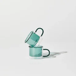 Tomfoolery Teal Glass Shorty Espresso Cup Set Best