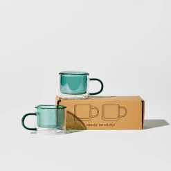 Tomfoolery Teal Glass Shorty Espresso Cup Set Best