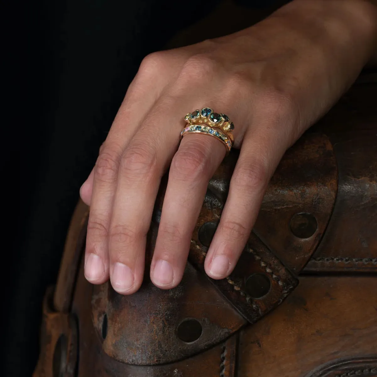 Tomfoolery Teal Porth Sapphire Ring Clearance