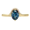 Tomfoolery Teal Sapphire & Pave Diamond Engagement Ring Discount