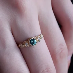 Tomfoolery Teal Sapphire Encounter Ring Discount