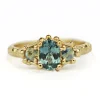 Tomfoolery Teal Sapphire Trio Ring Fashion