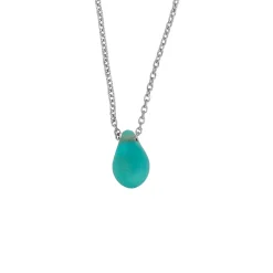 Tomfoolery Teardrop  Necklace Silver Clearance