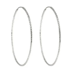 Tomfoolery Textured Large Silver Hoop 50mm Best