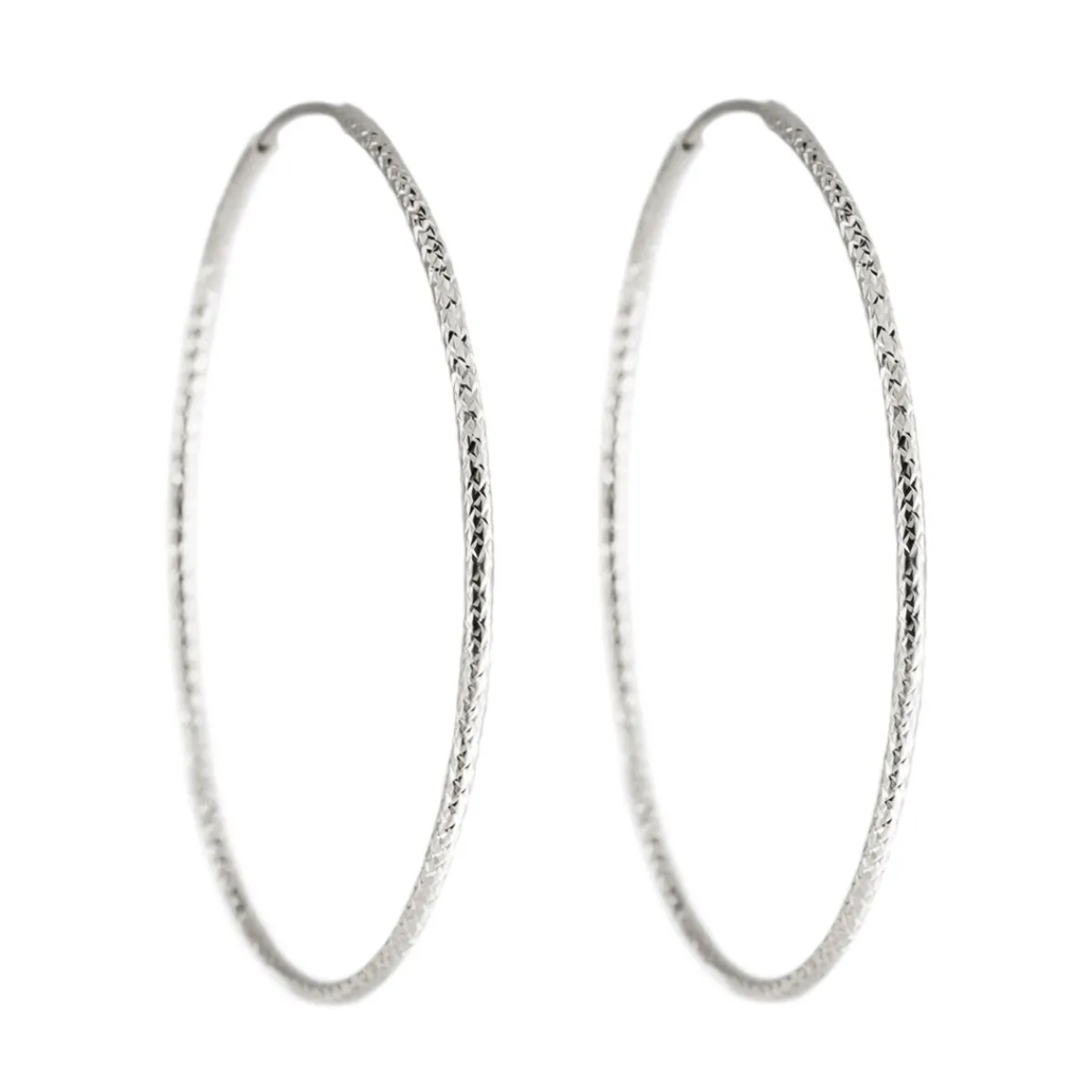Tomfoolery Textured Large Silver Hoop 50mm Best