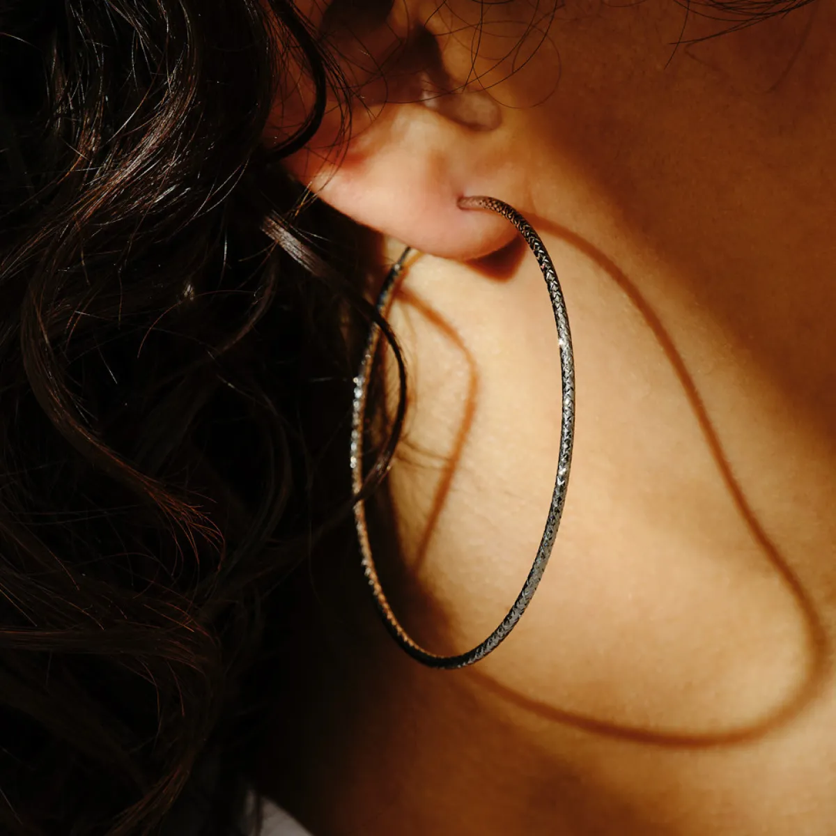 Tomfoolery Textured Large Silver Hoop 50mm Best