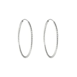 Tomfoolery Textured Midi Silver Hoop 30mm Online