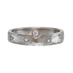 Tomfoolery Textured White Gold Diamond Band Fashion