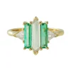 Tomfoolery Tf exclusive Five stone Diamond and Emerald Theda hex ring Online